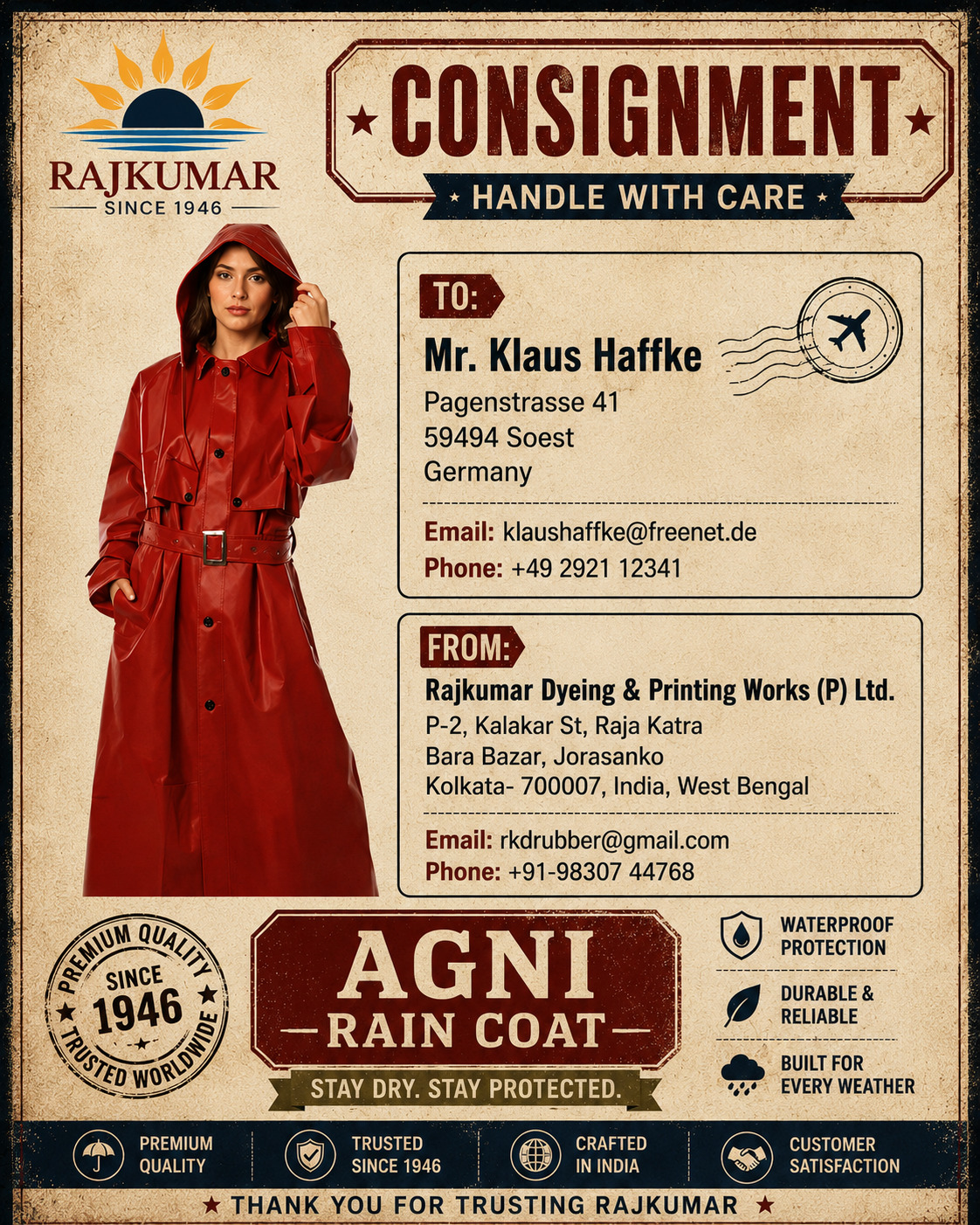 Premium RKD Rubber natural rubber rainwear and Mackintosh rubber sheets for healthcare and industrial applications in the USA.